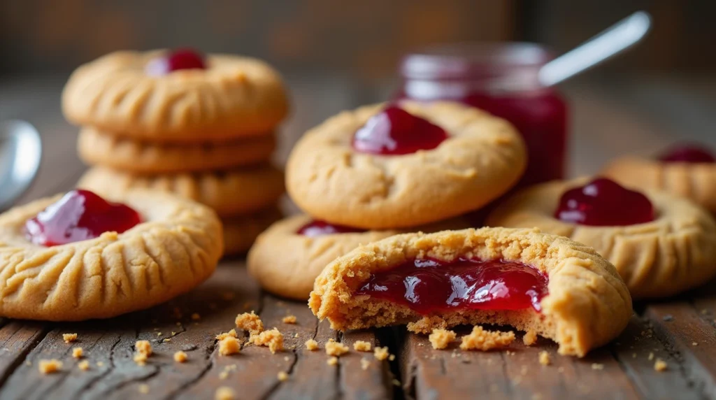 peanut butter and jelly cookies